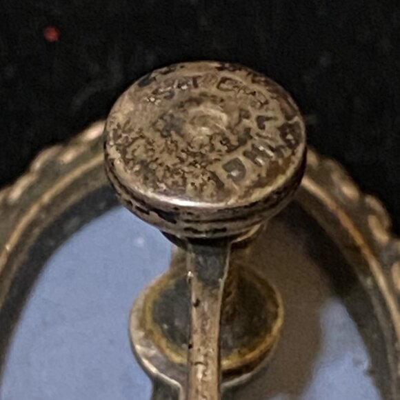 1" x 5/8" Vintage Wedgwood Style Blue & White Cameo Clip-On Earrings Oval Shape - Picture 8 of 12